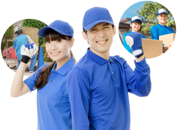 荷物を運ぶスタッフ